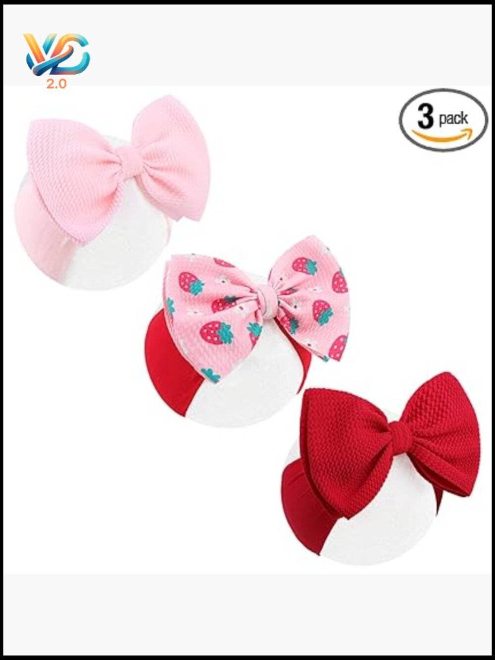 Baby Girl Hair Bows Set of 3 Stretchy Soft Bows for Infant Toddler Daily Wear